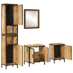Vidaxl ensemble de meubles salle de bain 4 pcs fer et bois de manguier