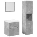 Vidaxl ensemble de meubles de salle de bain 4 pcs gris bton