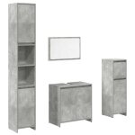 Vidaxl ensemble de meubles de salle de bain 4 pcs gris b�ton