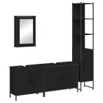 Vidaxl ensemble de meubles salle de bain 4 pcs noir bois d'ingnierie
