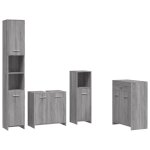 Vidaxl ensemble de meubles de salle de bain 4 pcs sonoma gris