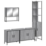 Vidaxl ensemble de meubles de salle de bain 4 pcs sonoma gris