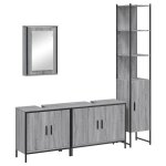 Vidaxl ensemble de meubles de salle de bain 4 pcs sonoma gris