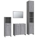 Vidaxl ensemble de meubles de salle de bain 4 pcs sonoma gris