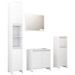 Vidaxl ensemble de meubles de salle de bain 4pcs blanc bois ing�nierie