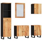 Vidaxl ensemble de meubles de salle de bain 5 pcs bois massif d'acacia