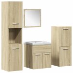Vidaxl ensemble de meubles de salle de bain 5 pcs chne sonoma
