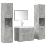 Vidaxl ensemble de meubles de salle de bain 5 pcs gris b�ton