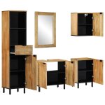 Vidaxl ensemble de meubles de salle de bain 5 pcs marron