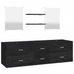 Vidaxl ensemble de meubles salle de bain 5 pcs noir bois d'ingnierie