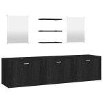 Vidaxl ensemble de meubles salle de bain 6 pcs noir bois d'ing�nierie