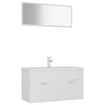 Vidaxl ensemble de meubles de salle de bain blanc agglomr