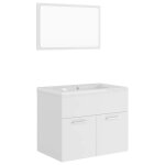 Vidaxl ensemble de meubles de salle de bain blanc aggloméré Vidaxl ensemble de meubles de salle de bain blanc aggloméré