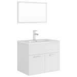 Vidaxl ensemble de meubles de salle de bain blanc agglomr