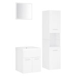 Vidaxl ensemble de meubles de salle de bain blanc aggloméré Vidaxl ensemble de meubles de salle de bain blanc aggloméré