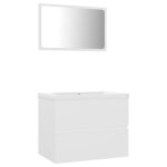Vidaxl ensemble de meubles de salle de bain blanc bois d'ing�nierie