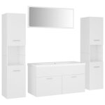 Vidaxl ensemble de meubles de salle de bain blanc bois d'ingénierie Vidaxl ensemble de meubles de salle de bain blanc bois d'ingénierie