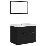 Vidaxl ensemble de meubles de salle de bain noir agglomr