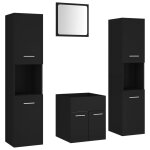 Vidaxl ensemble de meubles de salle de bain noir agglomr