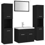Vidaxl ensemble de meubles de salle de bain noir agglomr
