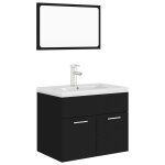 Vidaxl ensemble de meubles de salle de bain noir aggloméré Vidaxl ensemble de meubles de salle de bain noir aggloméré