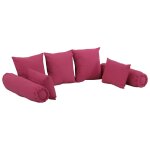 Vidaxl ensemble d'oreillers d�coratifs lot de 7 rose tissu