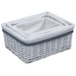 Vidaxl ensemble de paniers gigognes 3 pcs blanc saule