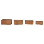 Vidaxl ensemble de paniers gigognes 4 pcs marron saule