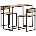 Vidaxl ensemble de salle à dîner 3 pcs bois de manguier solide Vidaxl ensemble de salle à dîner 3 pcs bois de manguier solide
