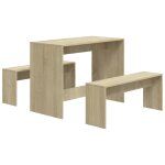 Vidaxl ensemble  manger 3 pcs chne sonoma bois d'ingnierie
