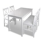 Vidaxl ensemble de salle  manger 5 pcs blanc