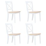 Vidaxl ensemble de salle  manger 5 pcs bois d'hva blanc et marron