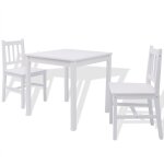 Vidaxl ensemble de salle � manger trois pi�ces pin�de blanc