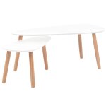 Vidaxl ensemble de tables basses 2 pcs bois de pin massif blanc Vidaxl ensemble de tables basses 2 pcs bois de pin massif blanc
