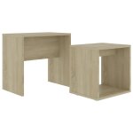 Vidaxl ensemble de table basse ch�ne sonoma 48x30x45cm bois ing�nierie