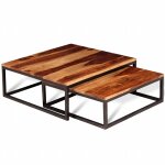Vidaxl ensemble de table basse gigogne 2 pcs bois massif