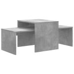 Vidaxl ensemble de table basse gris b�ton 100x48x40 cm bois ing�nierie