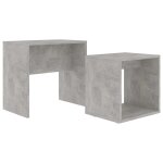 Vidaxl ensemble de table basse gris bton 48x30x45 cm bois ingnierie