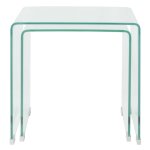 Vidaxl ensemble de tables gigognes 2 pices verre tremp transparent