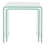 Vidaxl ensemble de tables gigognes 2 pi�ces verre tremp� transparent