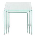Vidaxl ensemble de tables gigognes 3 pi�ces verre tremp� transparent
