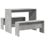 Vidaxl ensemble table � manger et bancs 3 pcs bois d'ing�nierie