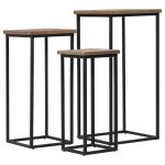 Vidaxl ensemble de tables pour plante 3 pcs teck recycl�