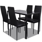 Vidaxl ensemble de table pour salle  manger cinq pices noir