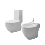 Vidaxl ensemble de toilette et bidet sur pied blanc cramique