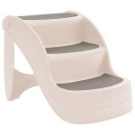 Vidaxl escalier pliable 3 marches pour chien crme 50x38x38 cm