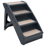 Vidaxl escalier pliable  4 marches pour chiens gris fonc
