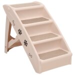 Vidaxl escaliers pliables pour chiens crme 62x40x49, 5 cm