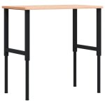 Vidaxl tabli 100x60x(71, 5 - 98) cm bois massif de htre rectangulaire