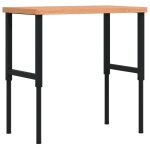 Vidaxl tabli 100x60x(73 - 99, 5) cm bois massif de htre rectangulaire